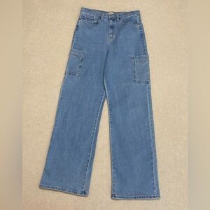 Levi's Light Blue High-Rise Loose Straight Jeans Womens Sz 10 Cargo Pockets